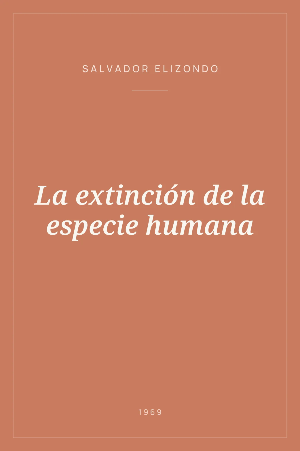 Portada de La extinción de la especie humana