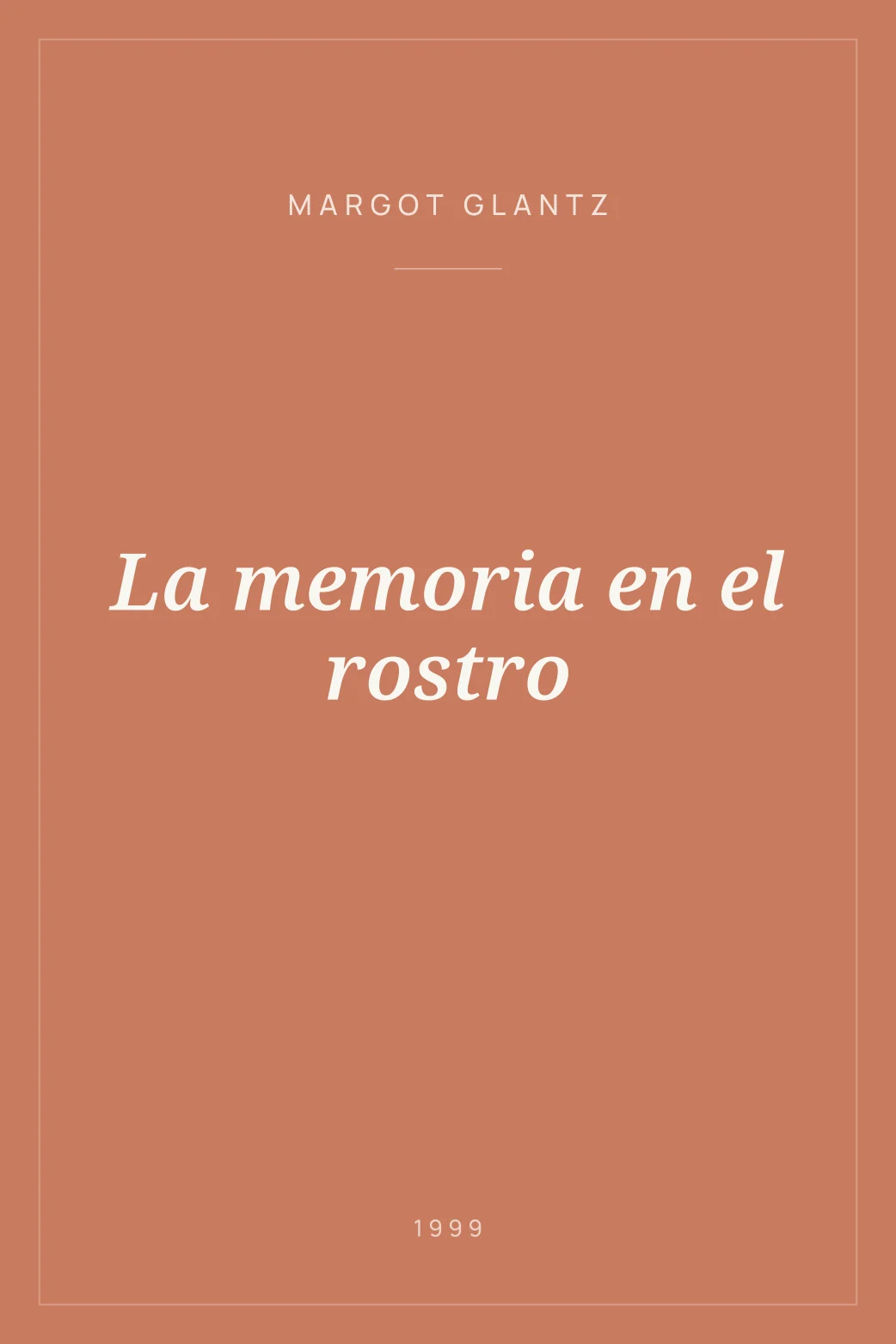 Portada de La memoria en el rostro