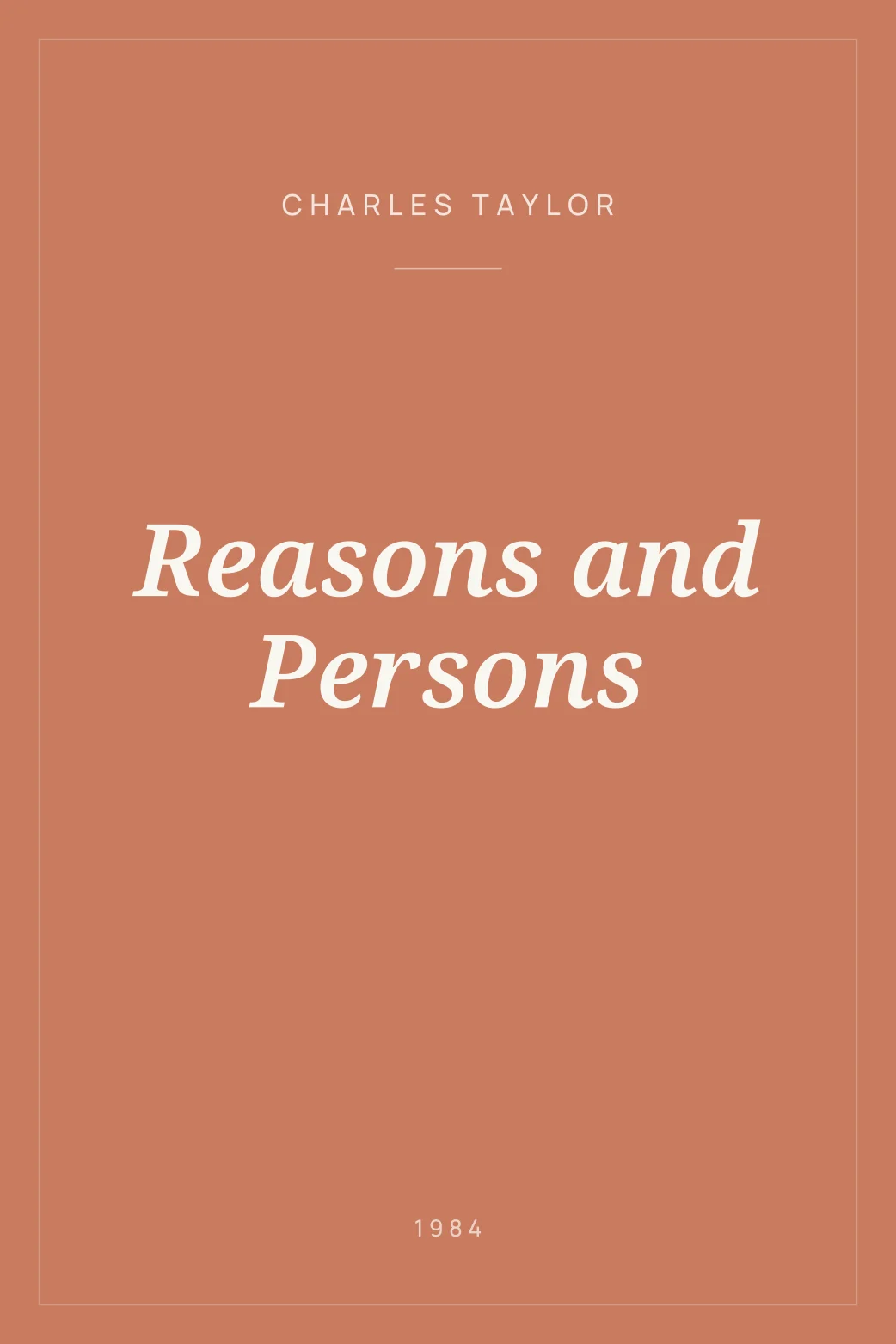 Portada de Reasons and Persons