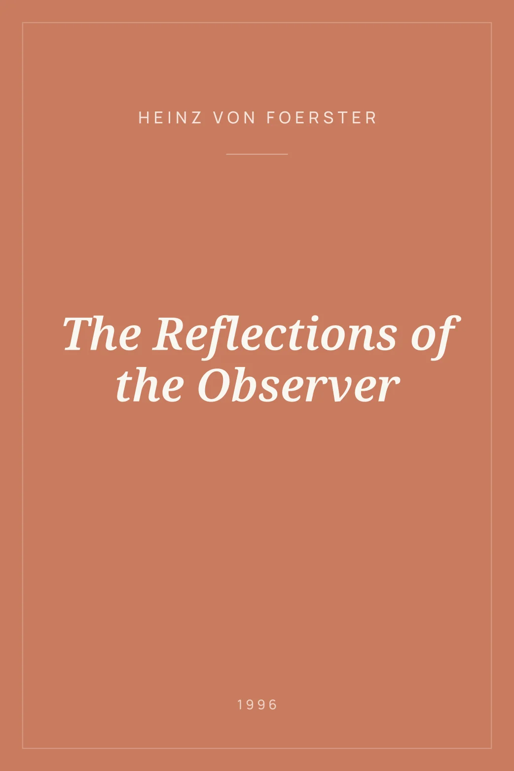 Portada de The Reflections of the Observer