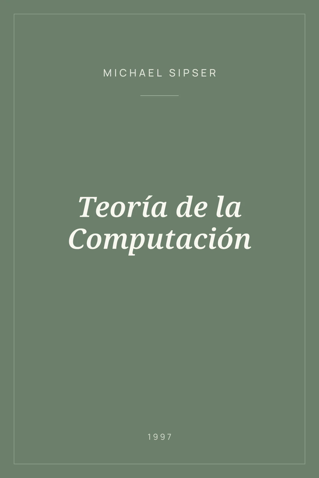 Portada de Teoría de la Computación
