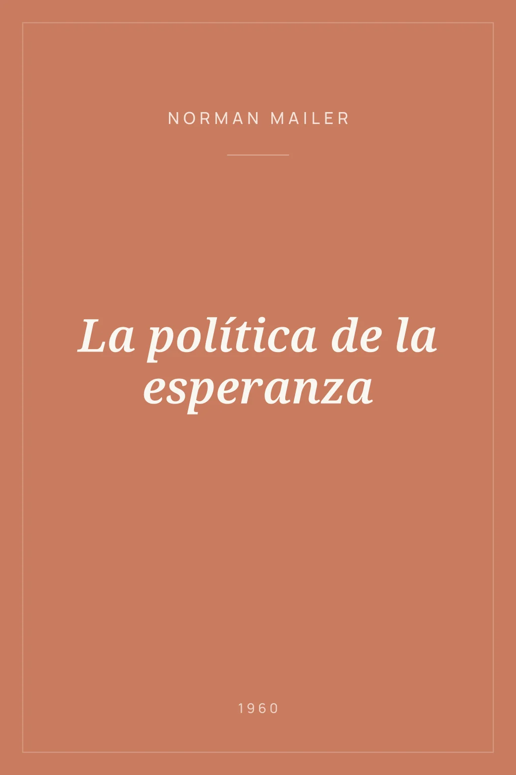 Portada de La política de la esperanza