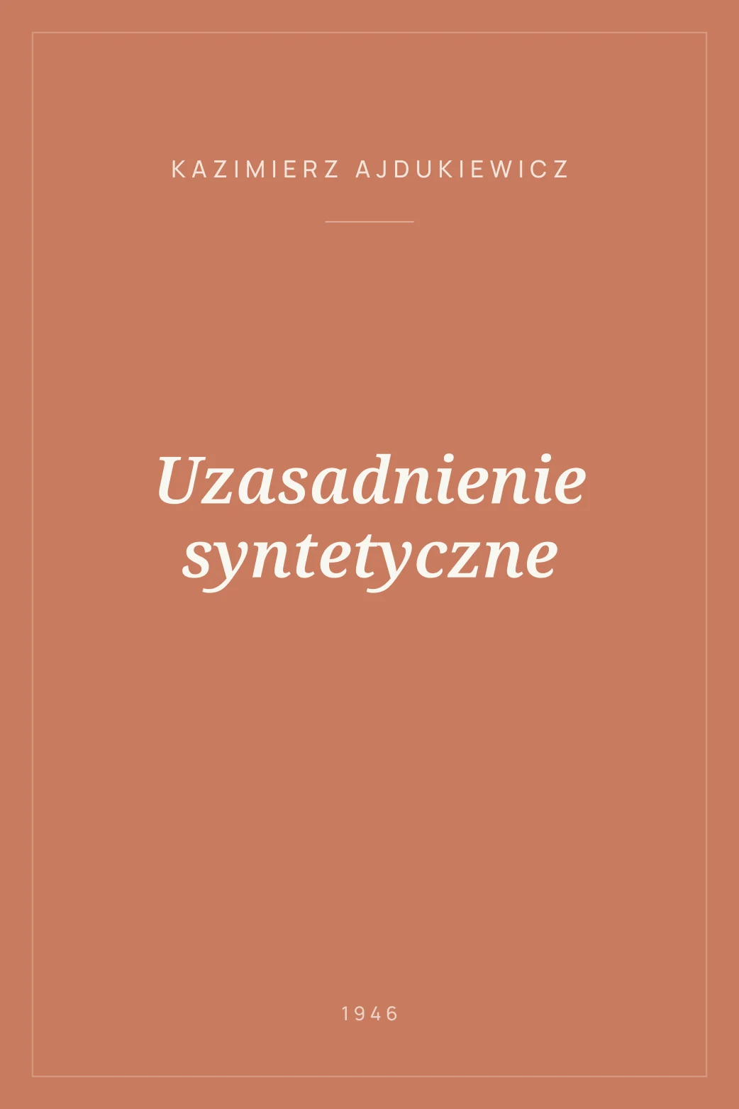 Portada de Uzasadnienie syntetyczne
