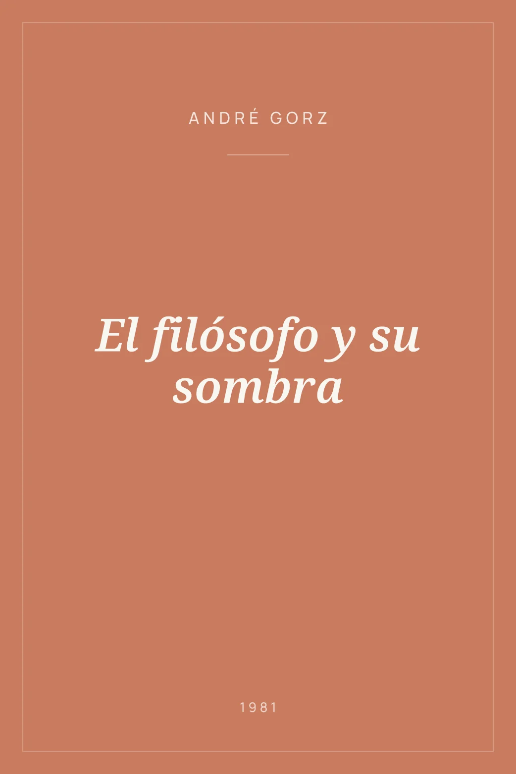 Portada de El filósofo y su sombra