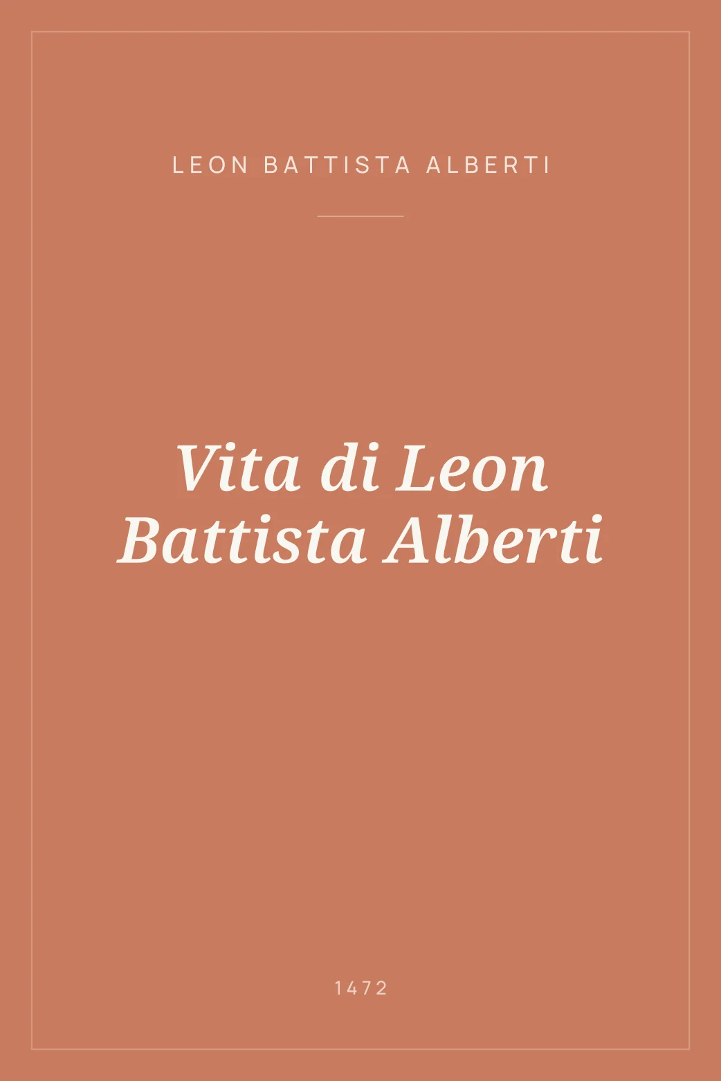 Portada de Vita di Leon Battista Alberti