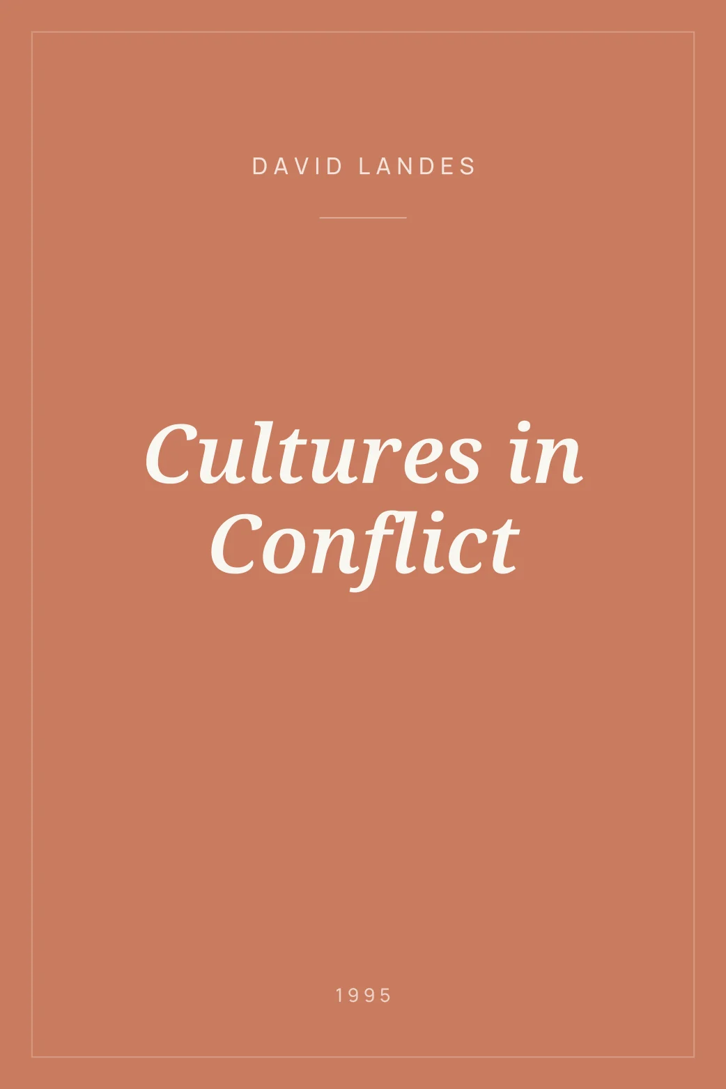 Portada de Cultures in Conflict