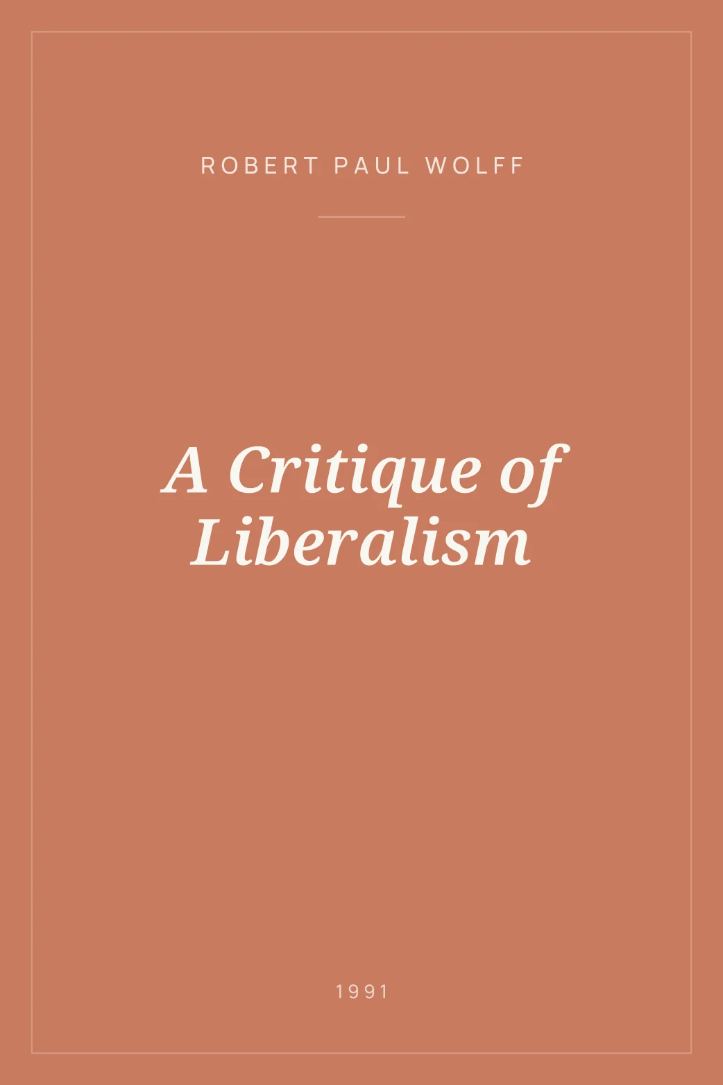 Portada de A Critique of Liberalism