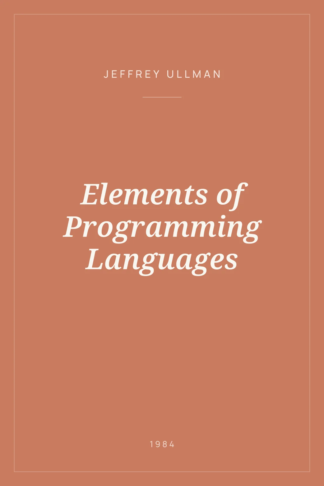 Portada de Elements of Programming Languages