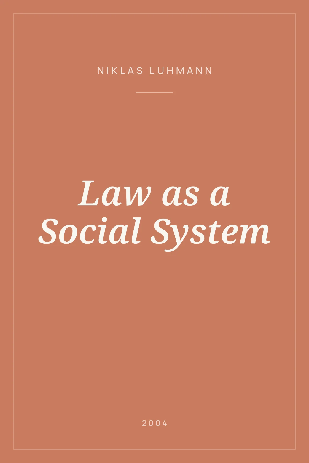 Portada de Law as a Social System