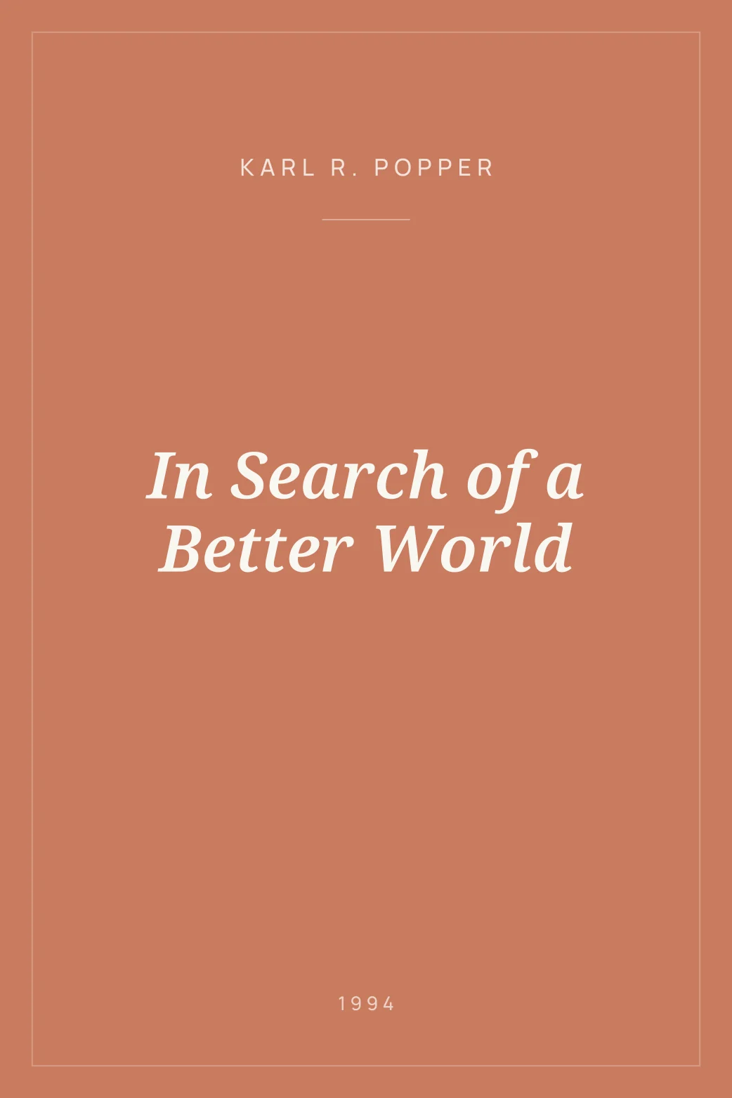 Portada de In Search of a Better World