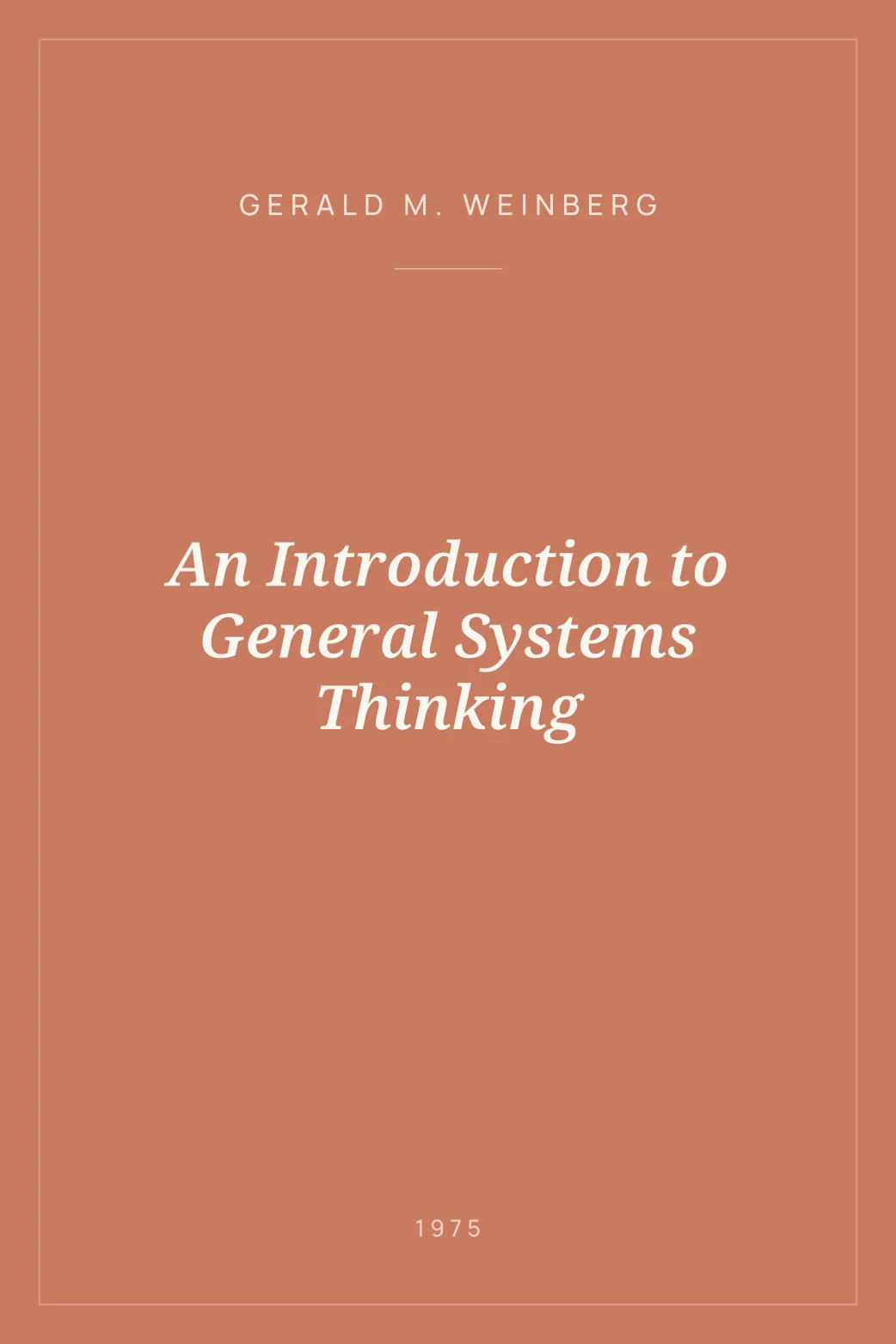 Portada de An Introduction to General Systems Thinking