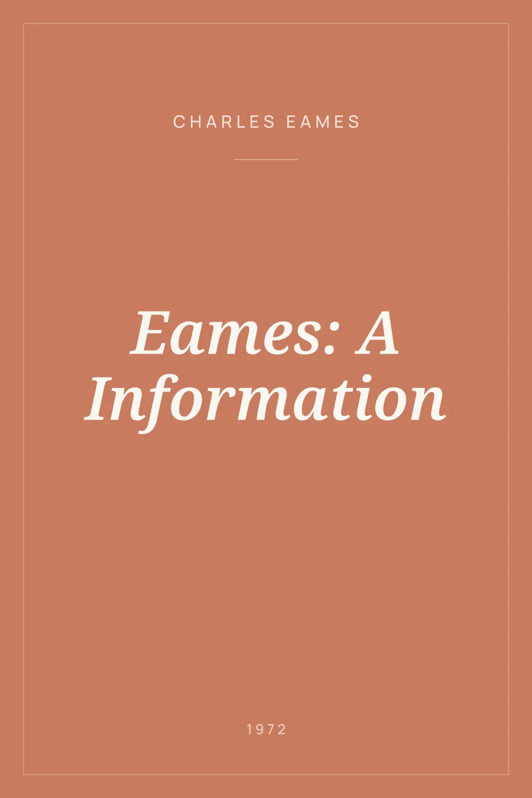 Portada de Eames: A Information