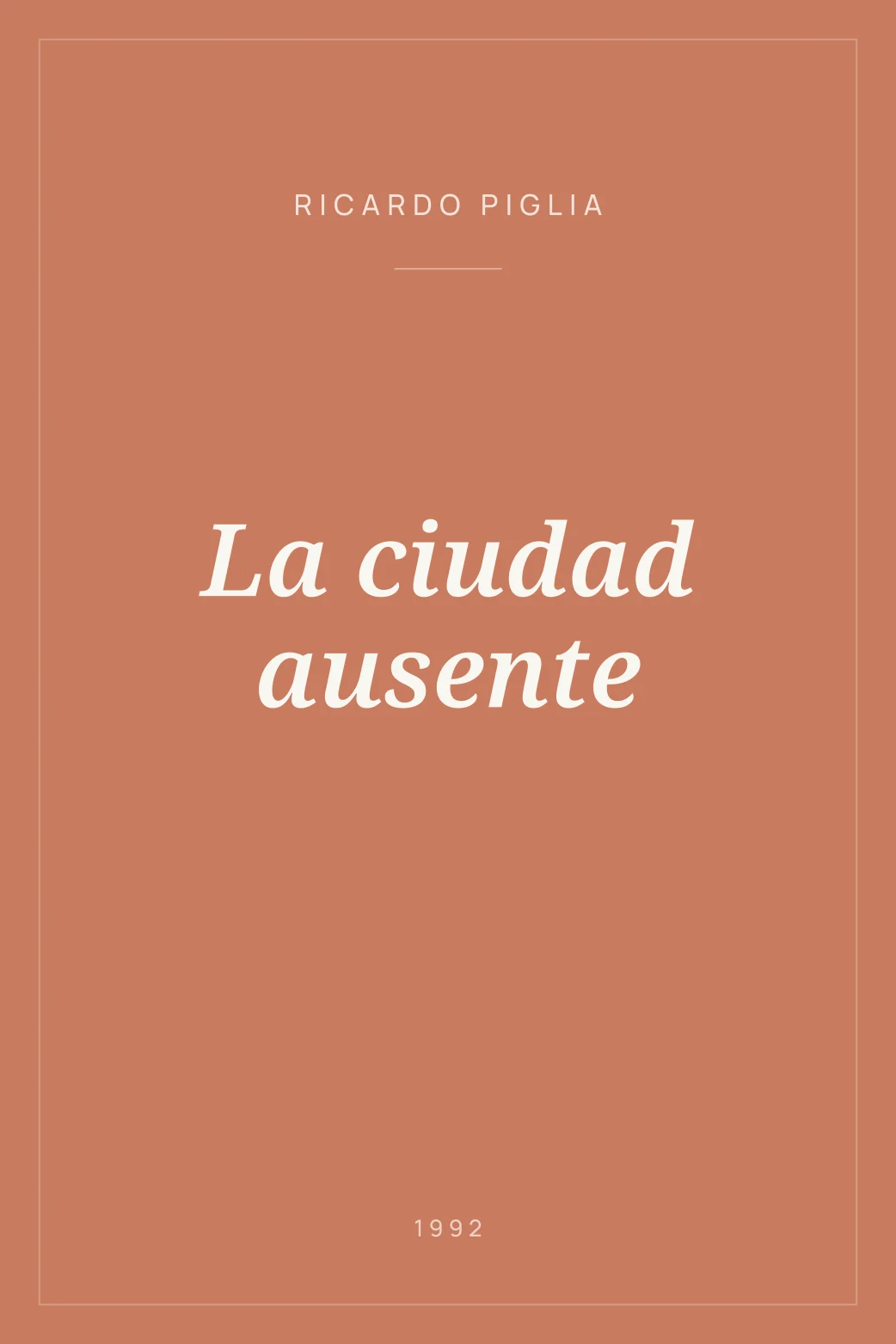 Portada de La ciudad ausente