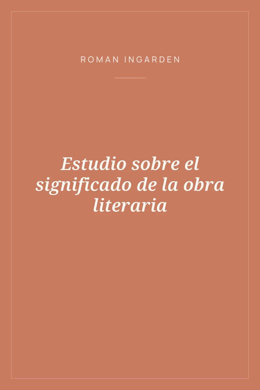 Portada de Estudio sobre el significado de la obra literaria