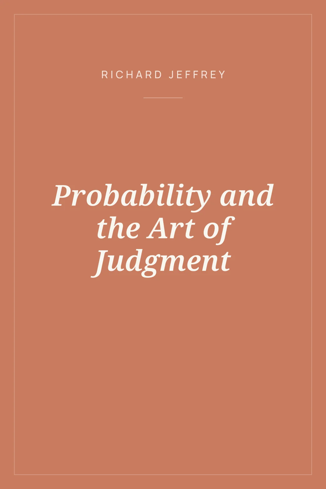 Portada de Probability and the Art of Judgment