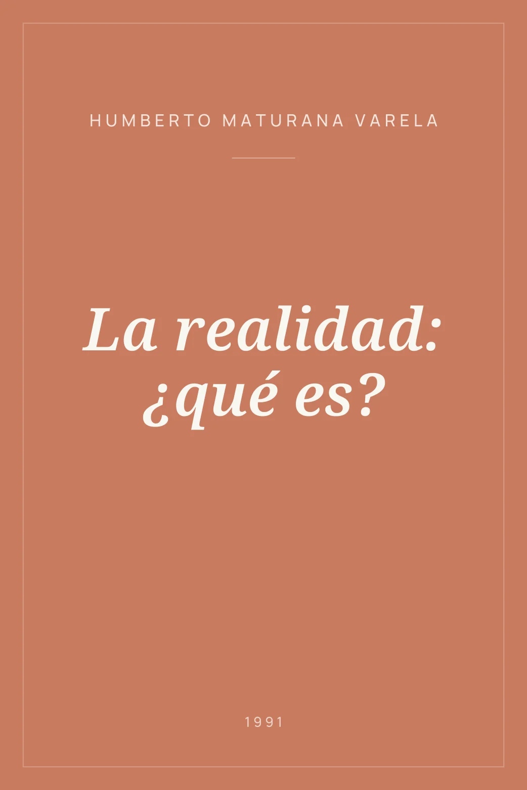 Portada de La realidad: ¿qué es?