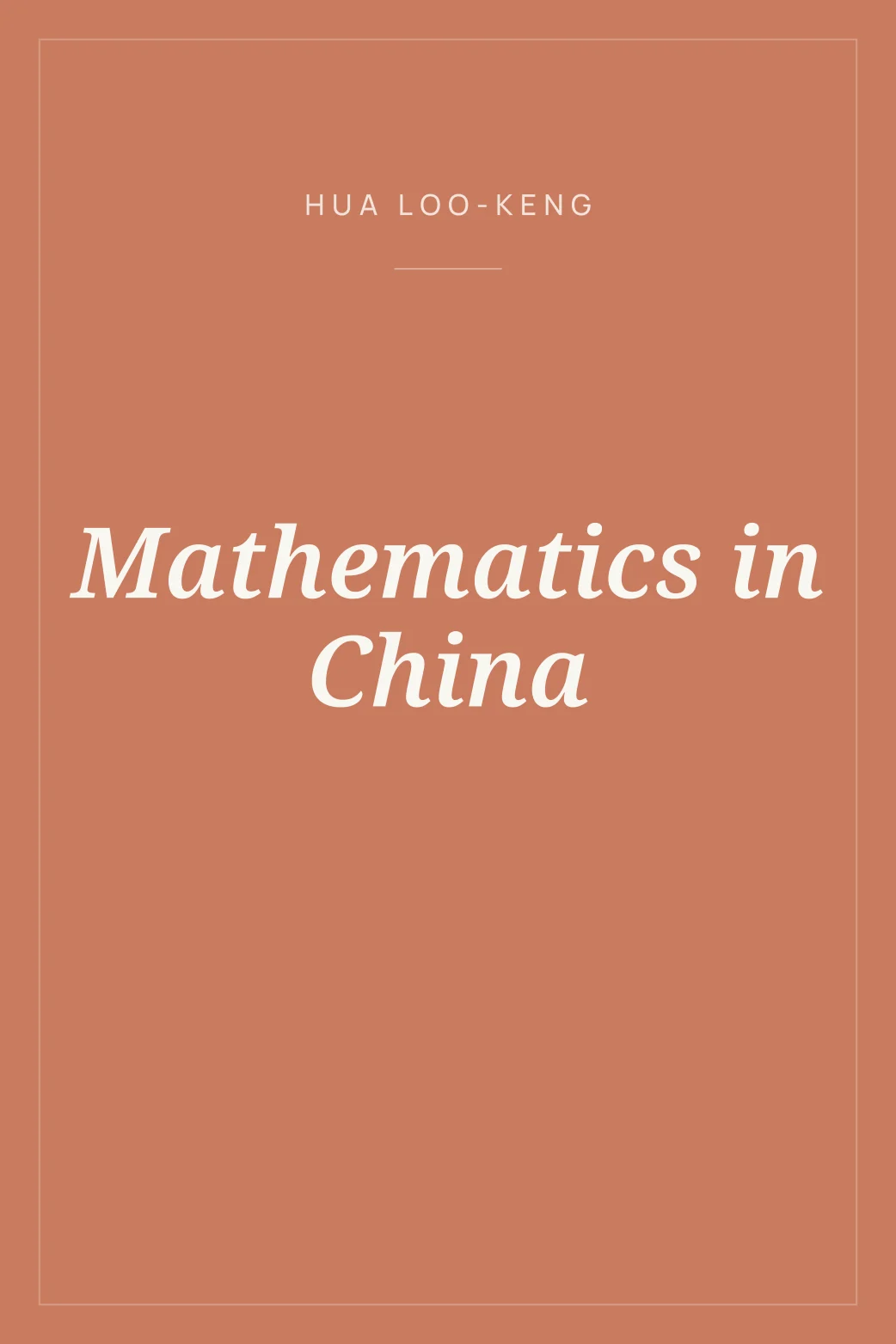 Portada de Mathematics in China
