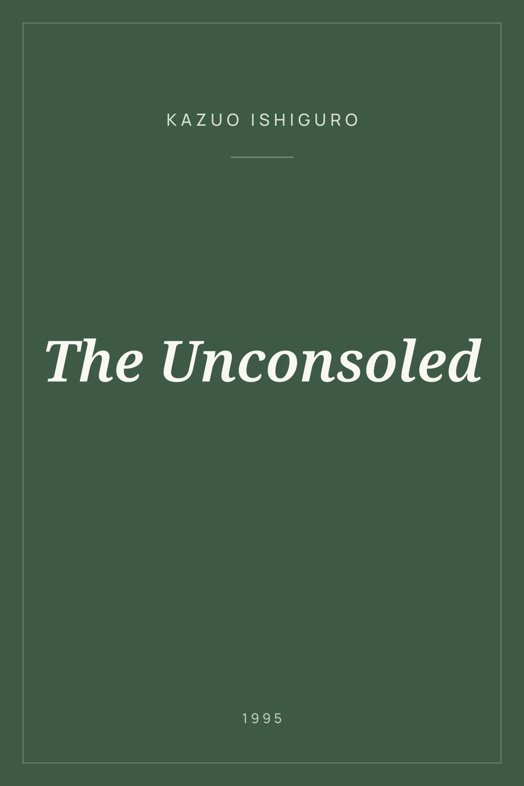 Portada de The Unconsoled