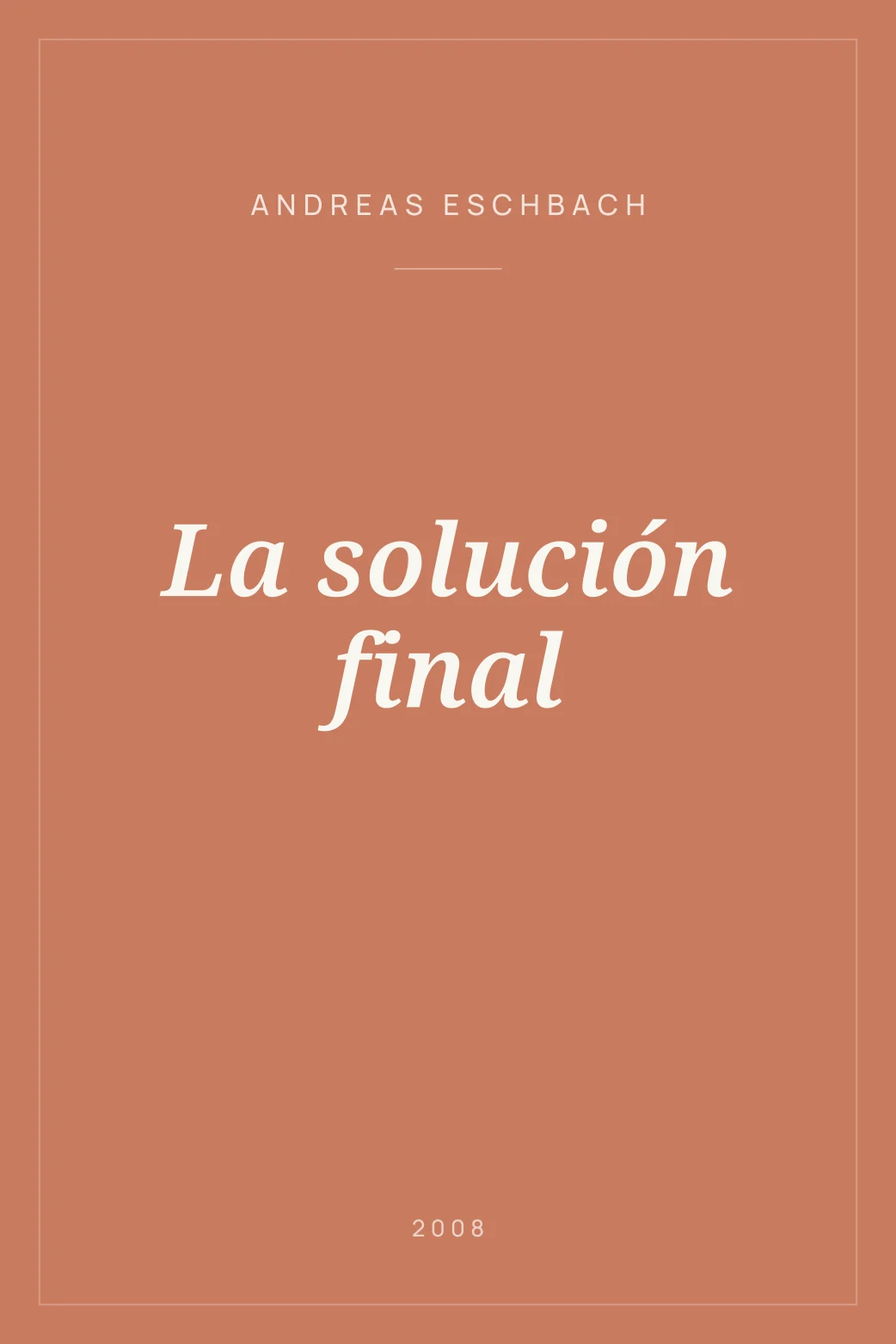 Portada de La solución final