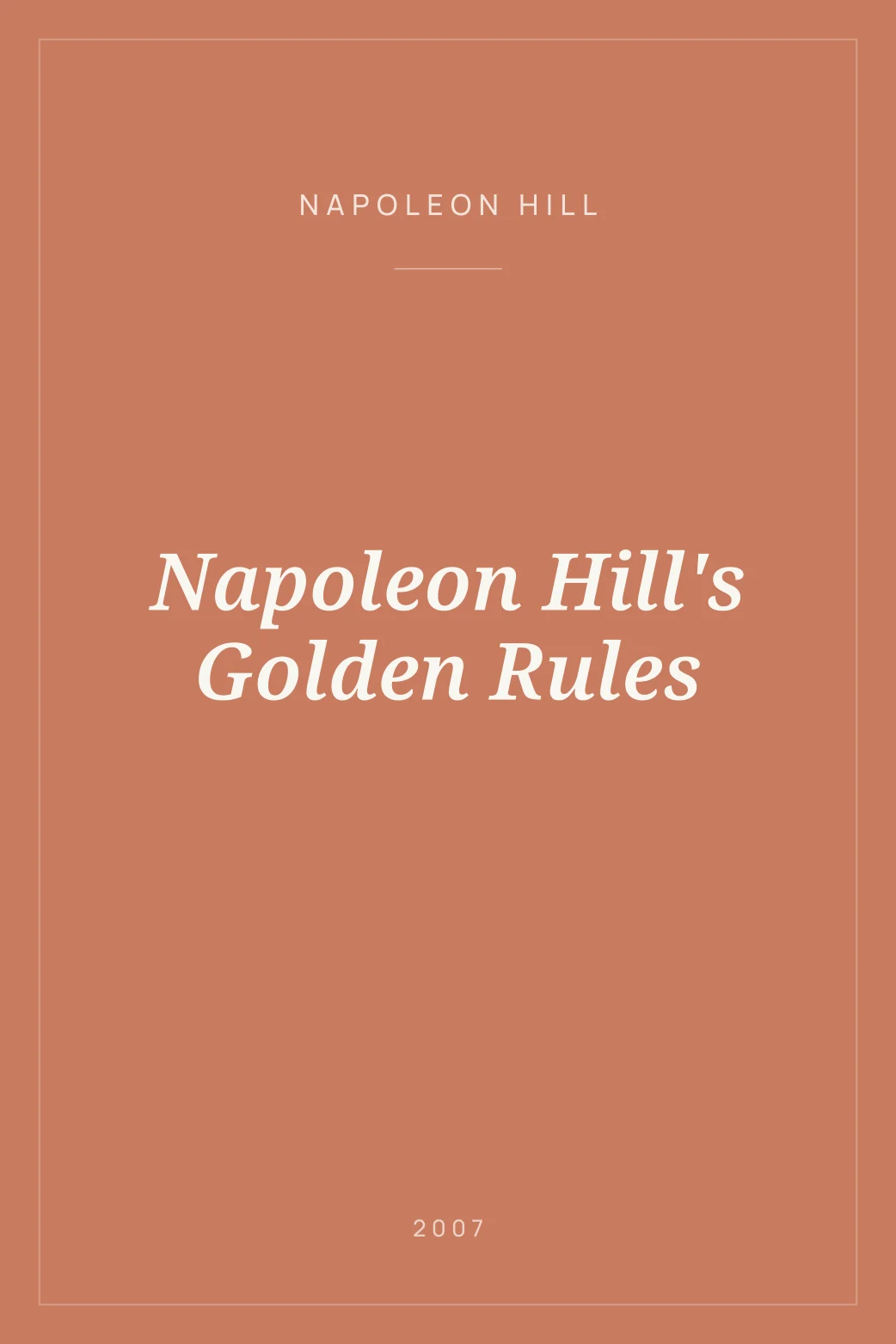 Portada de Napoleon Hill's Golden Rules