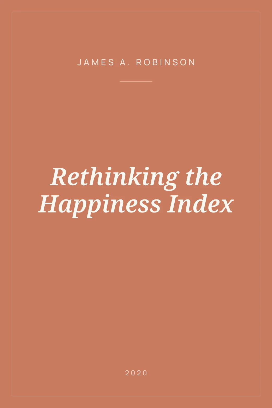 Portada de Rethinking the Happiness Index