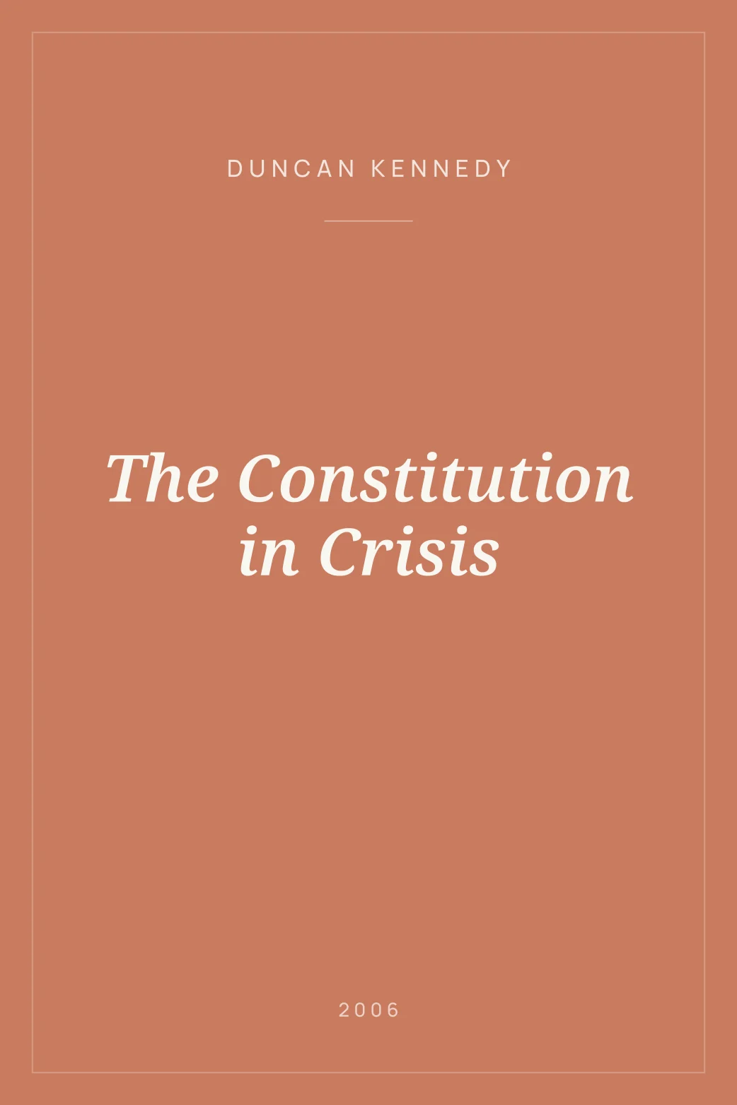 Portada de The Constitution in Crisis