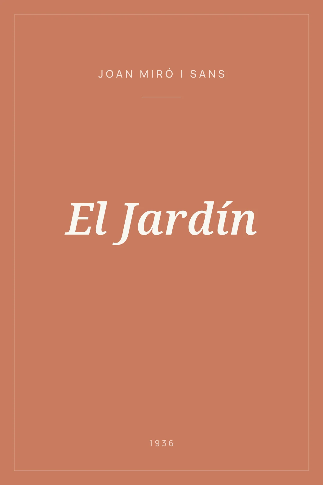 Portada de El Jardín