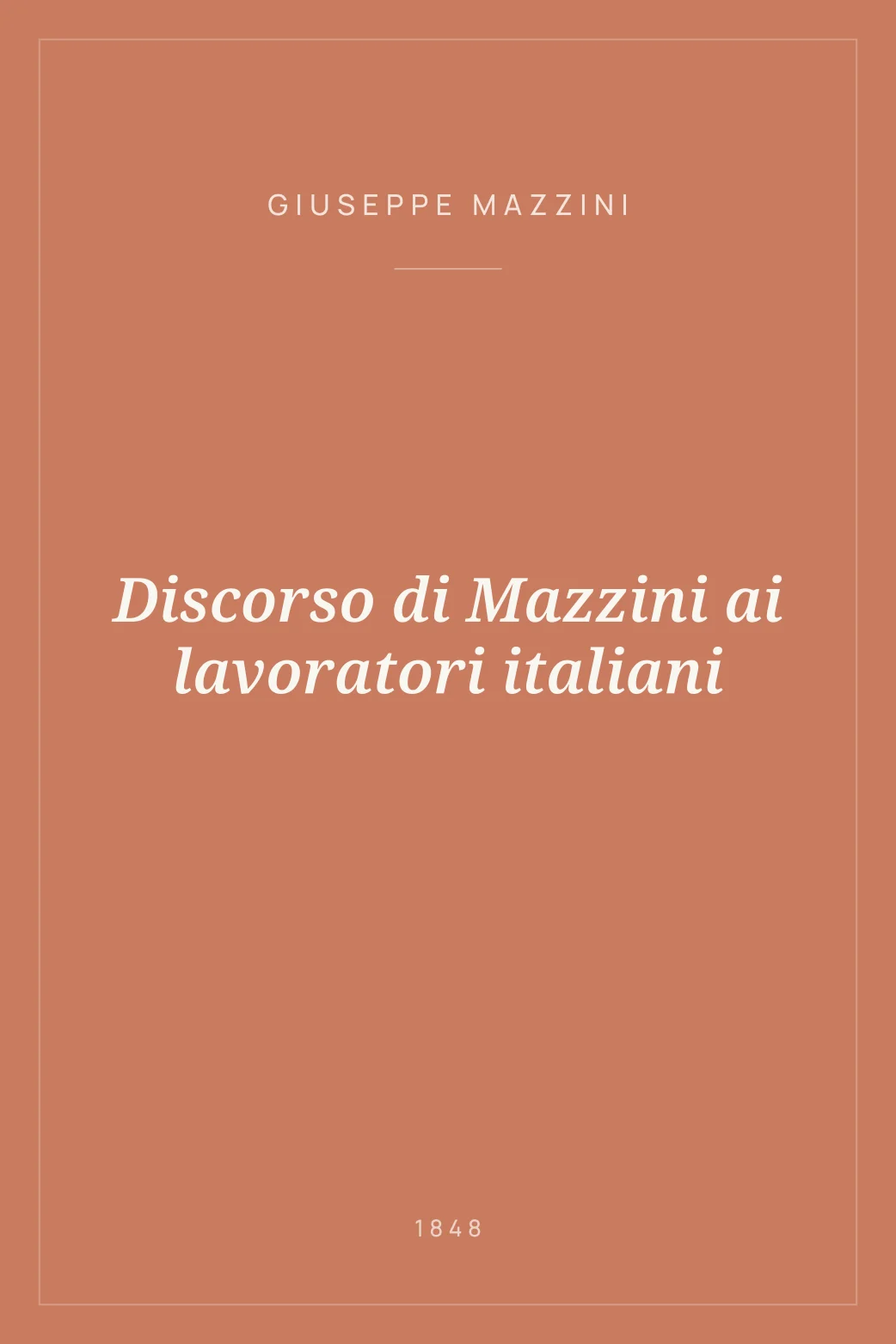 Portada de Discorso di Mazzini ai lavoratori italiani