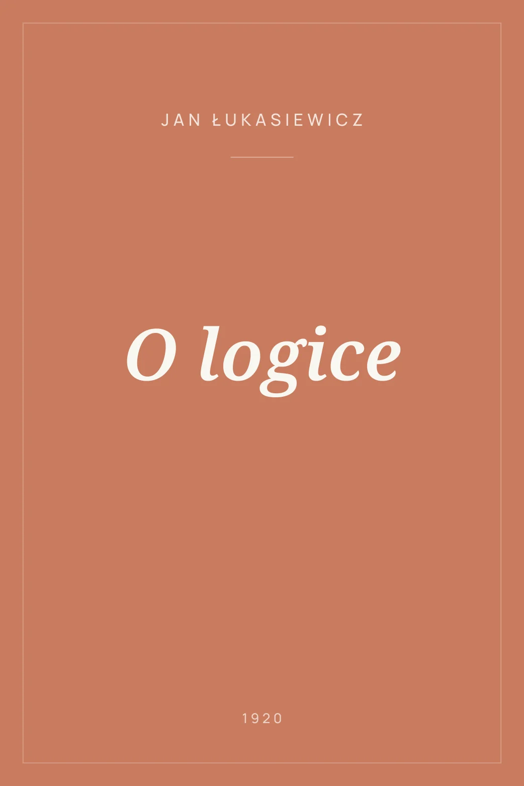 Portada de O logice