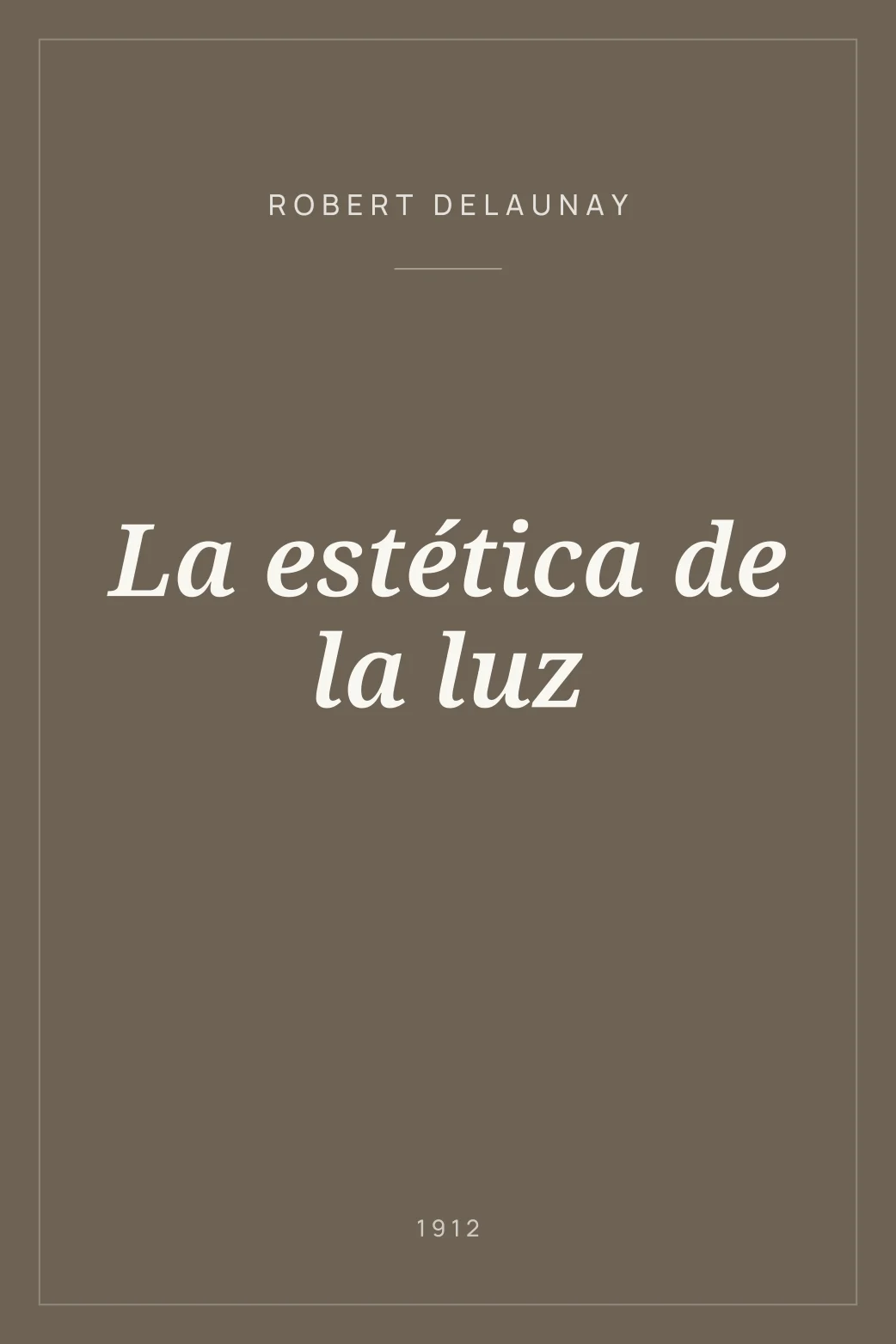 Portada de La estética de la luz