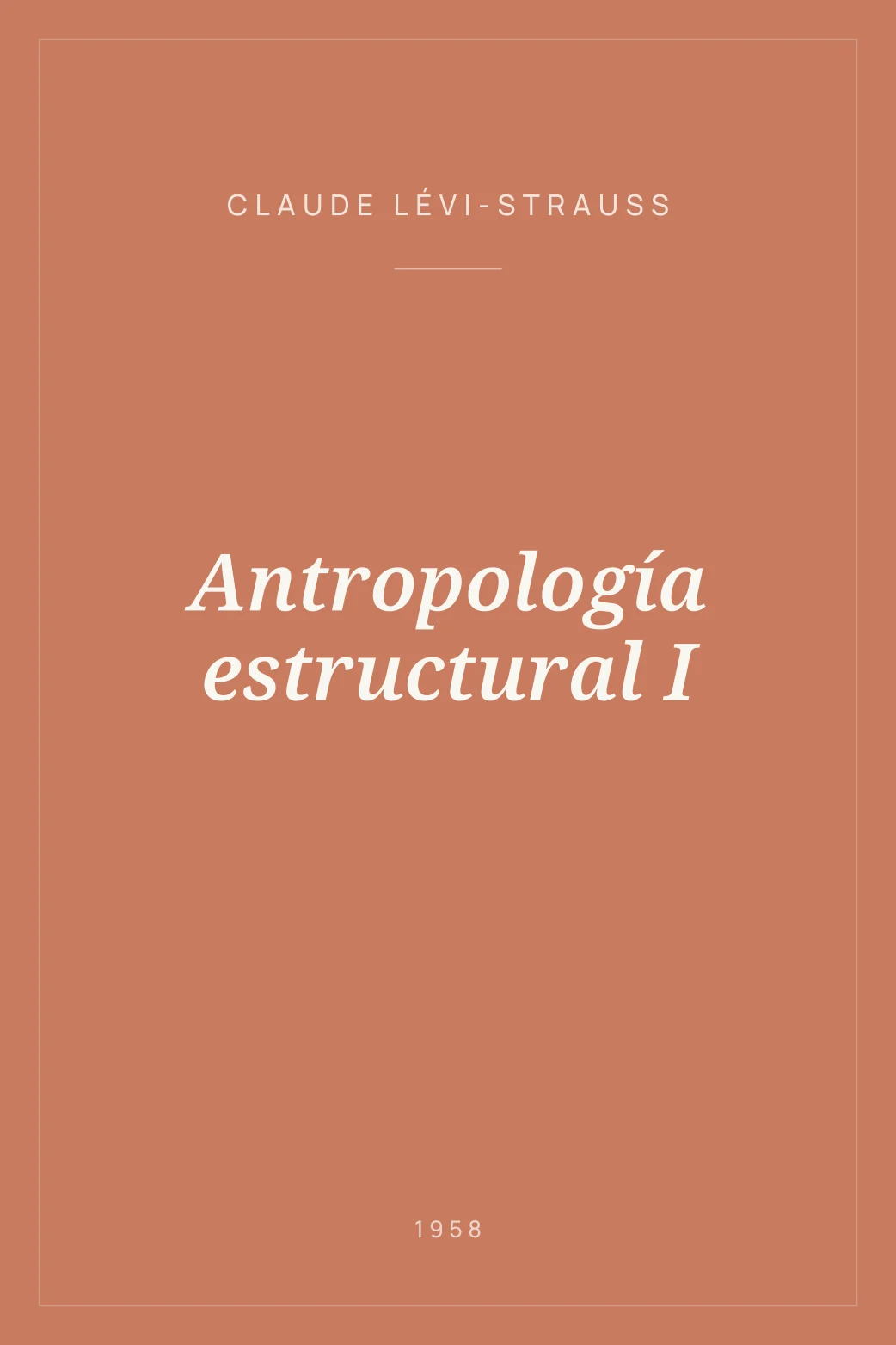 Portada de Antropología estructural I
