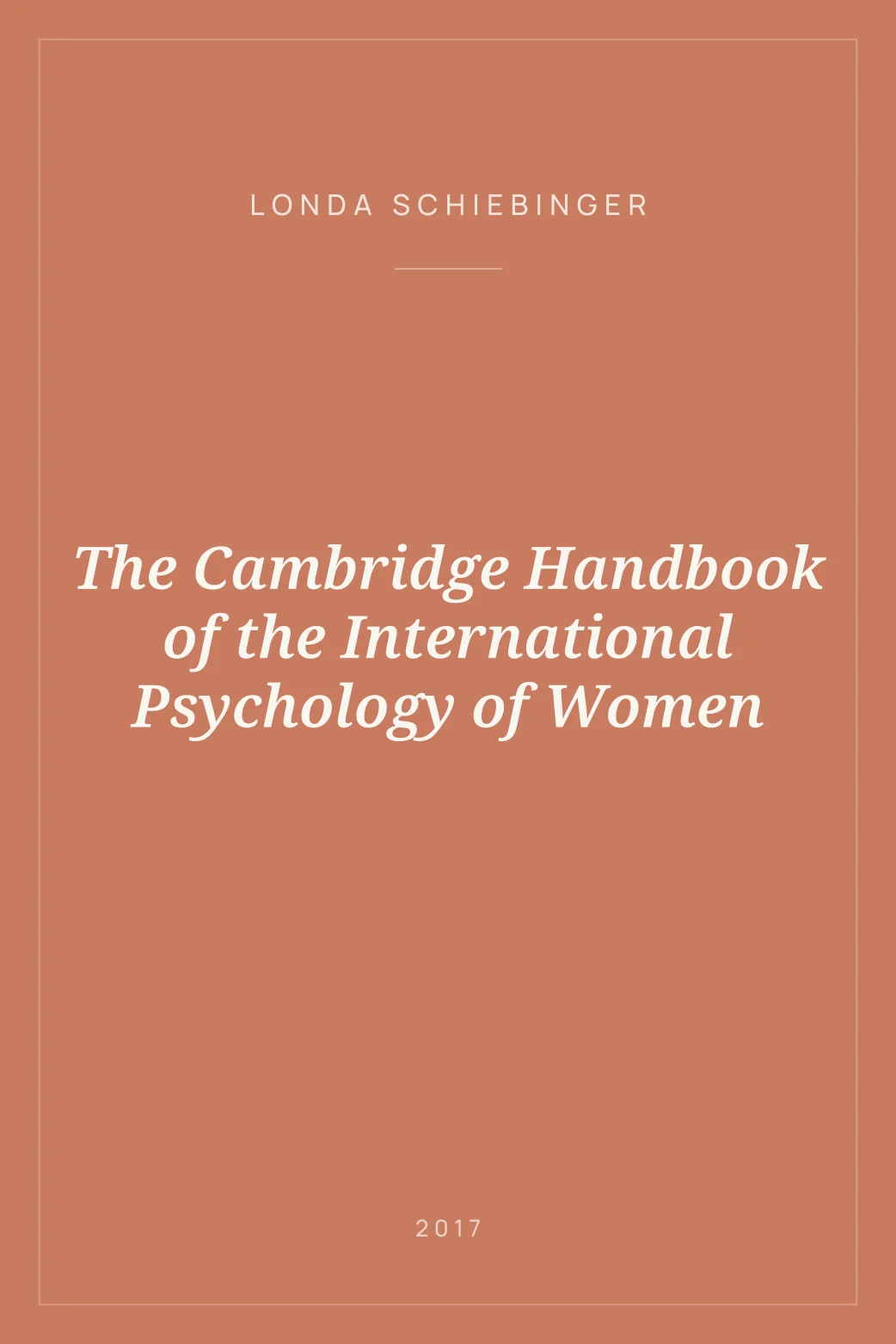 Portada de The Cambridge Handbook of the International Psychology of Women