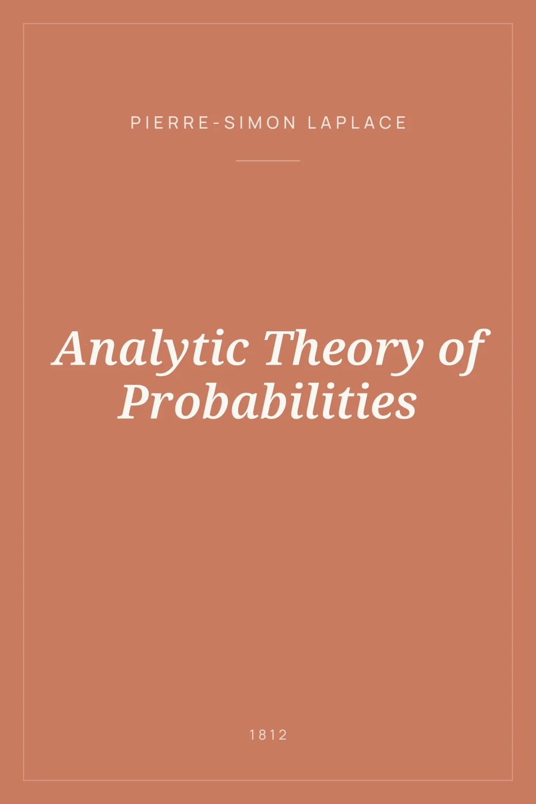 Portada de Analytic Theory of Probabilities