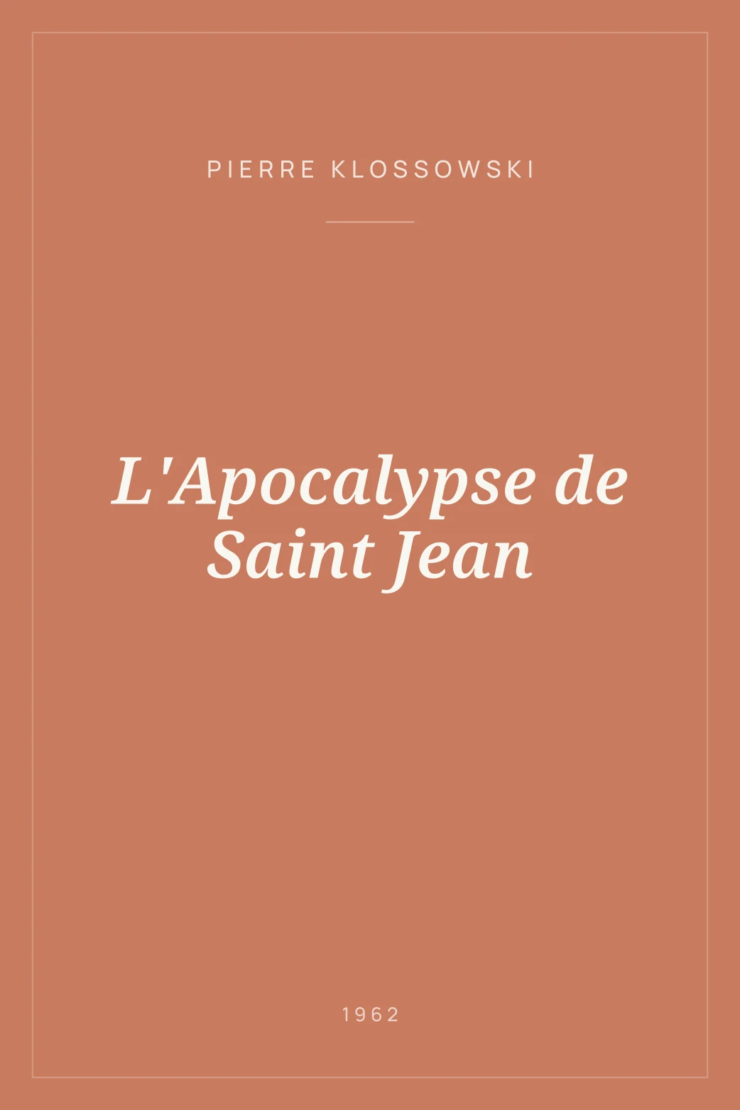 Portada de L'Apocalypse de Saint Jean