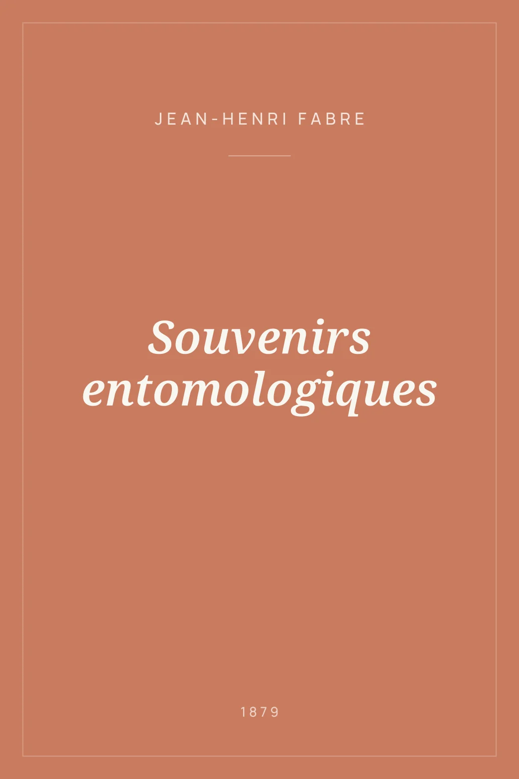 Portada de Souvenirs entomologiques