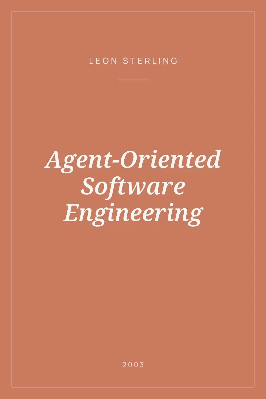 Portada de Agent-Oriented Software Engineering