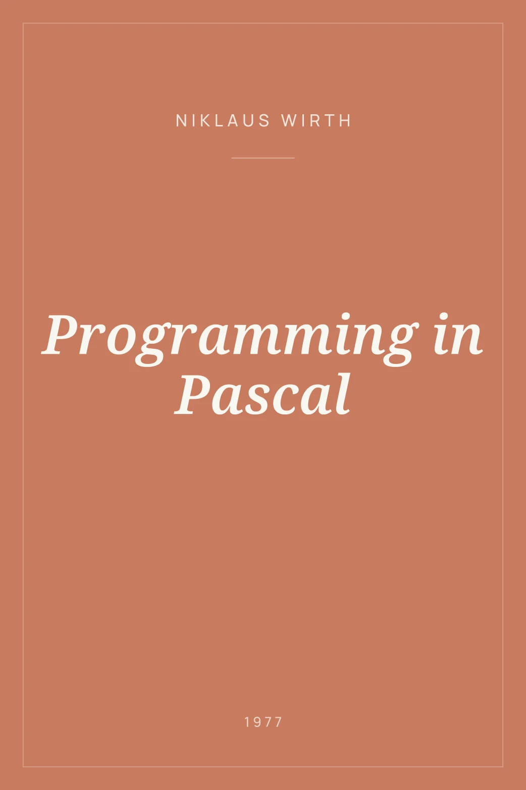 Portada de Programming in Pascal