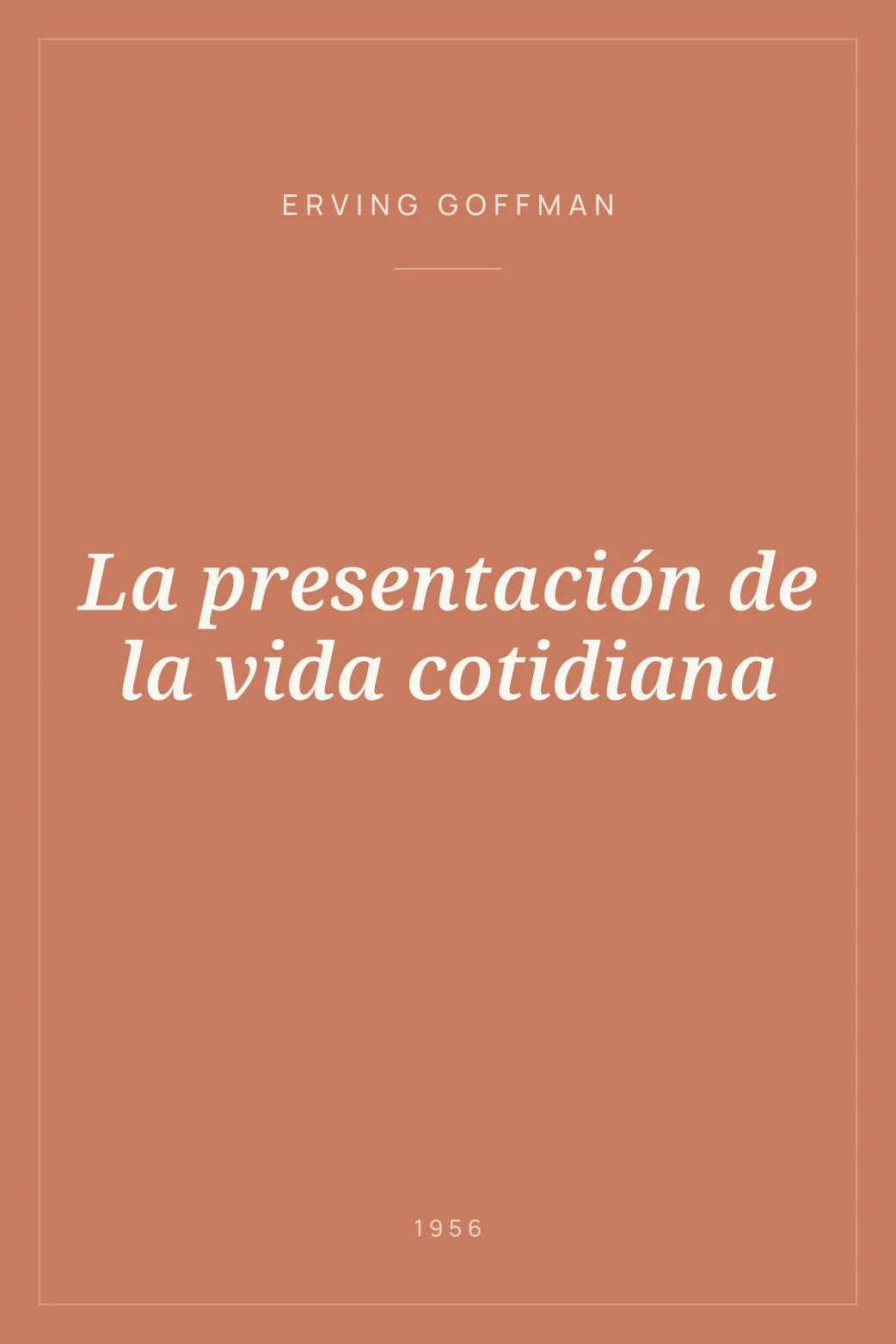 Portada de La presentación de la vida cotidiana