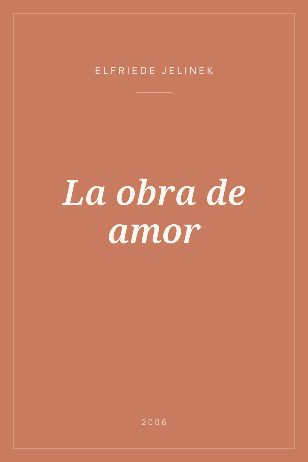 Portada de La obra de amor