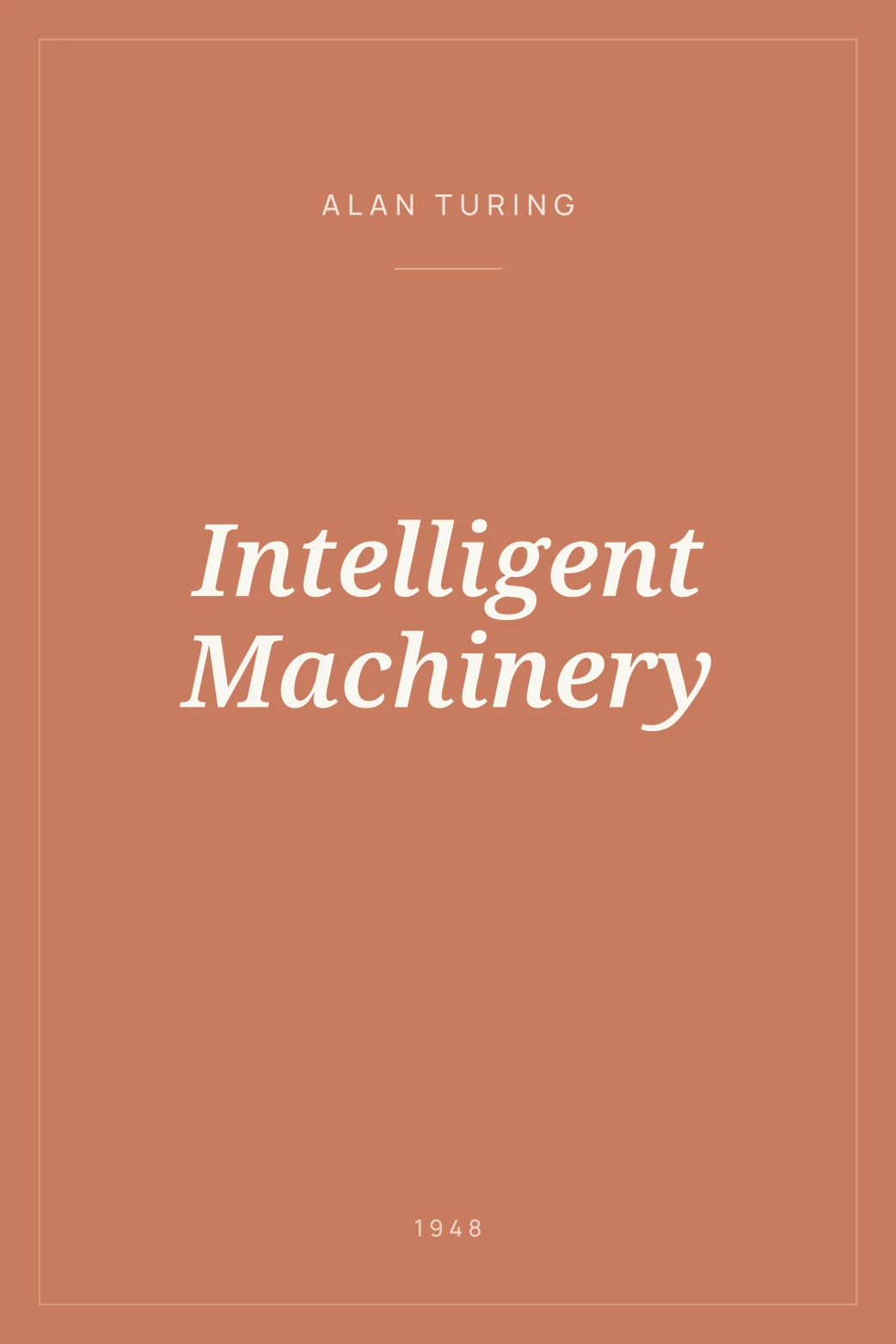 Portada de Intelligent Machinery