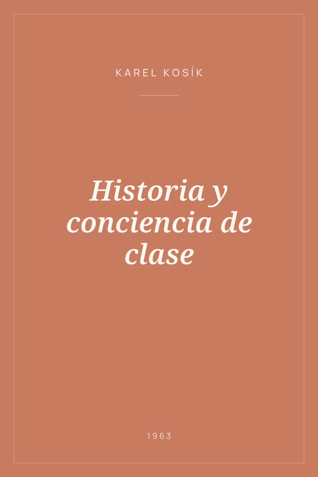 Portada de Historia y conciencia de clase