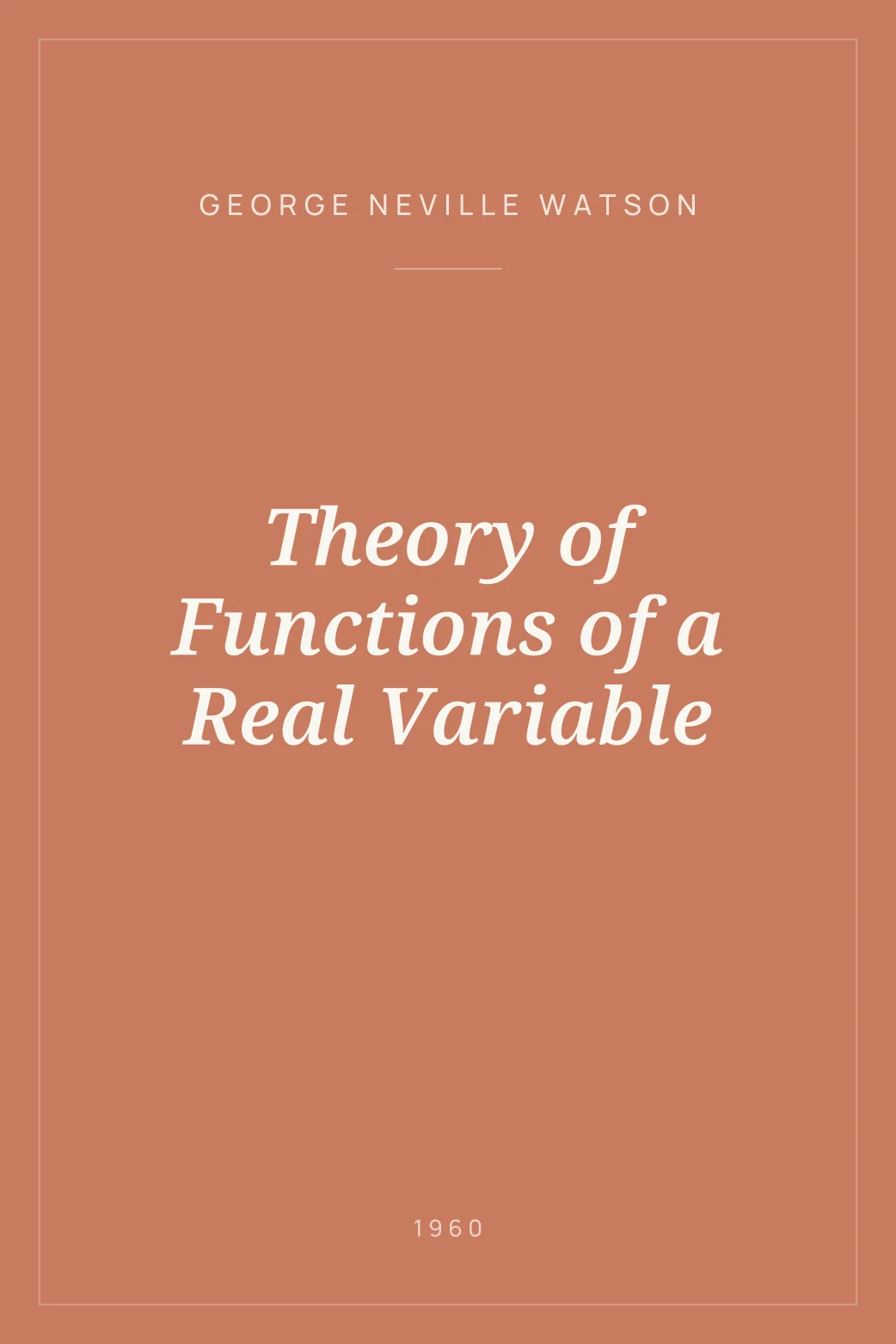 Portada de Theory of Functions of a Real Variable