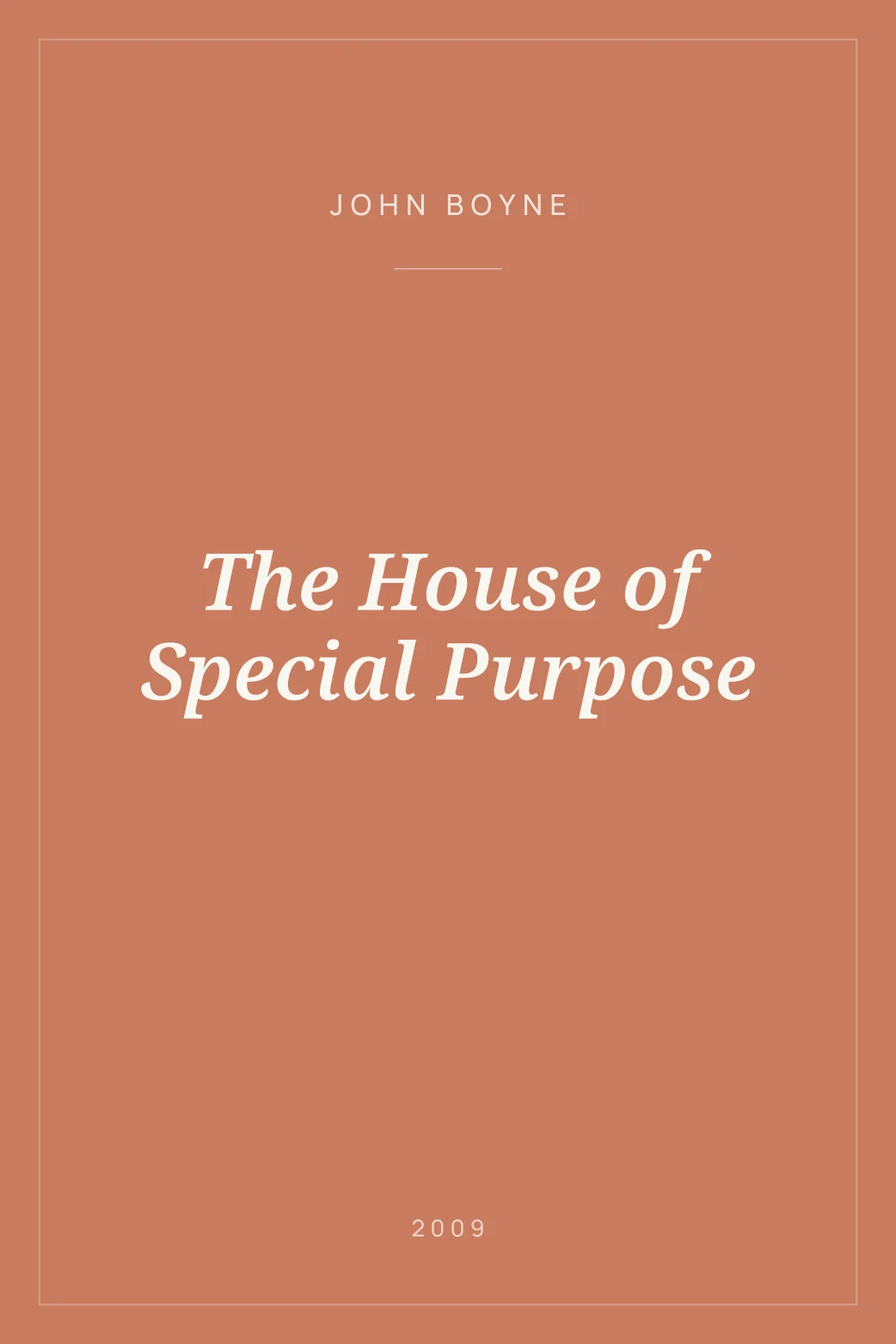 Portada de The House of Special Purpose