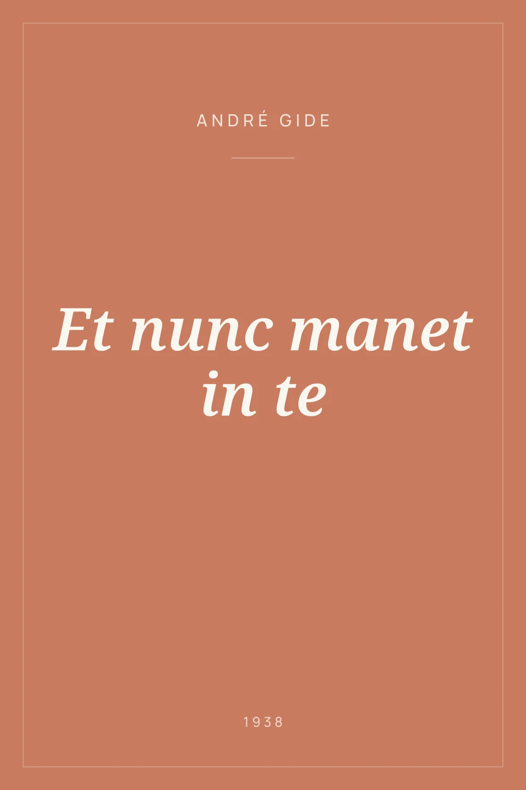 Portada de Et nunc manet in te