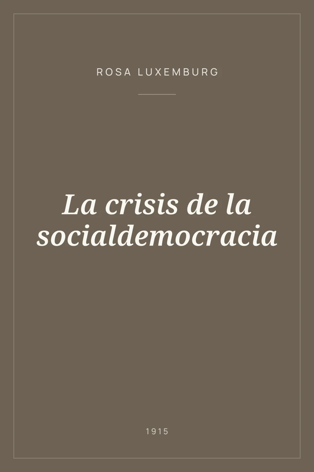 Portada de La crisis de la socialdemocracia