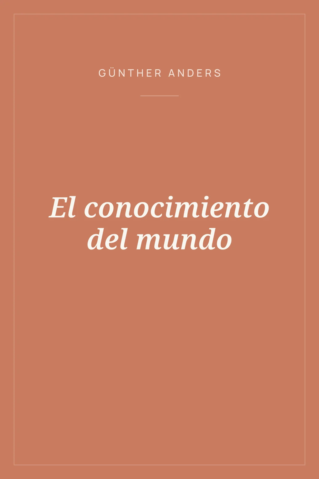 Portada de El conocimiento del mundo