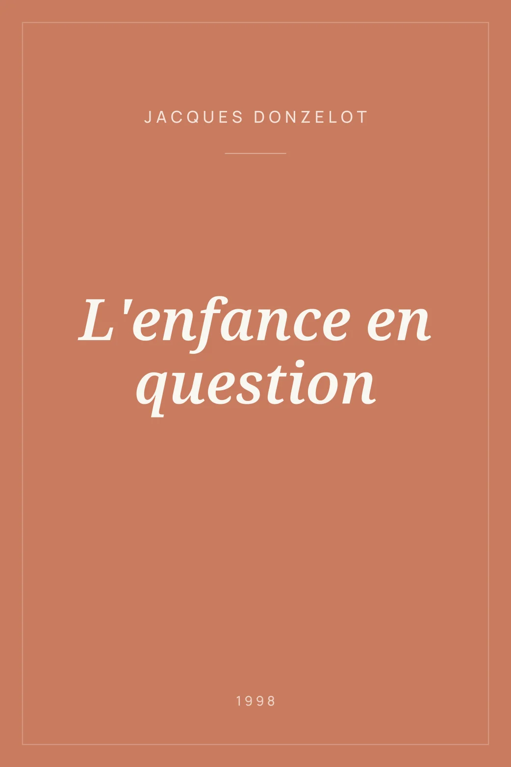 Portada de L'enfance en question
