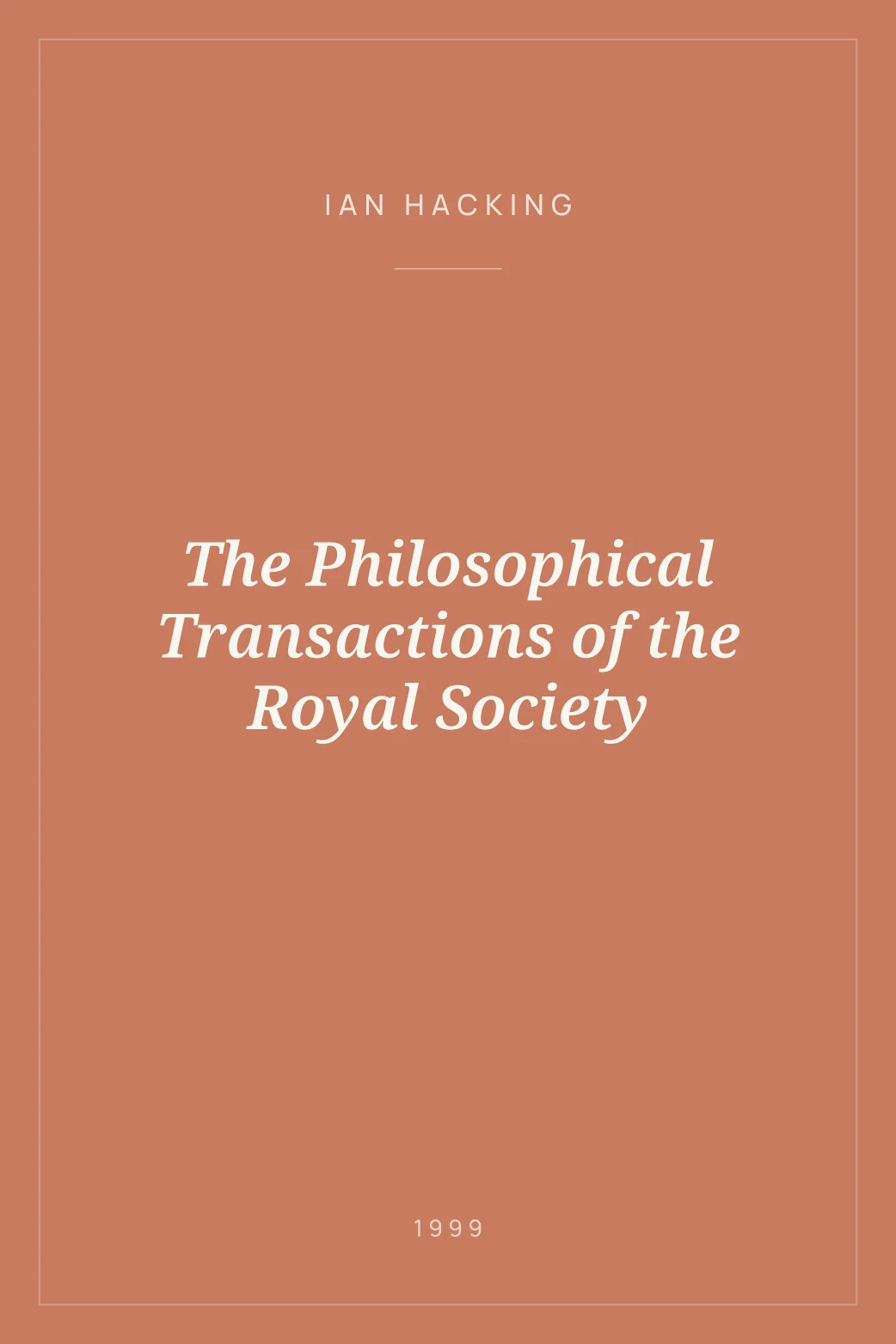 Portada de The Philosophical Transactions of the Royal Society