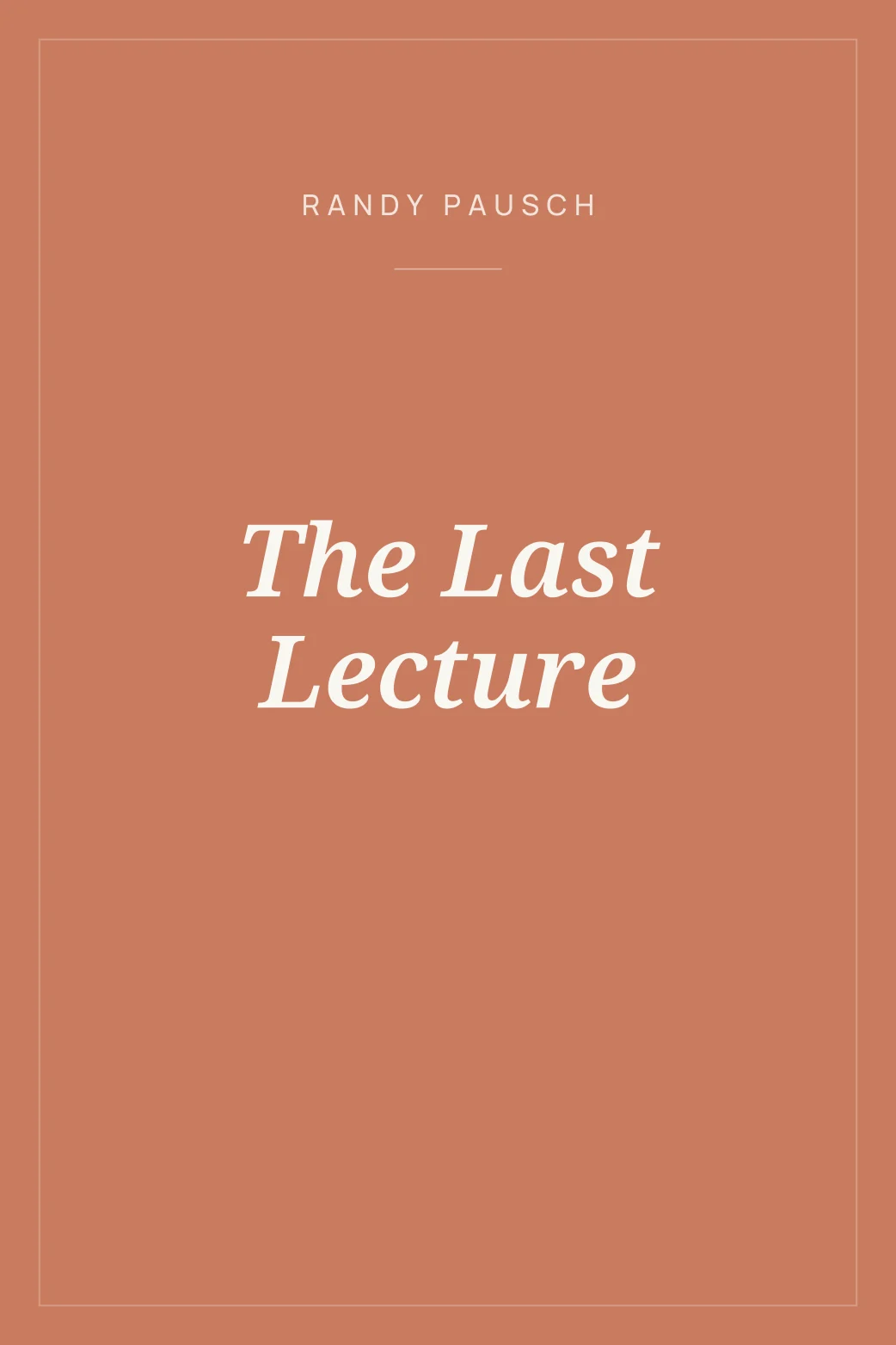 Portada de The Last Lecture