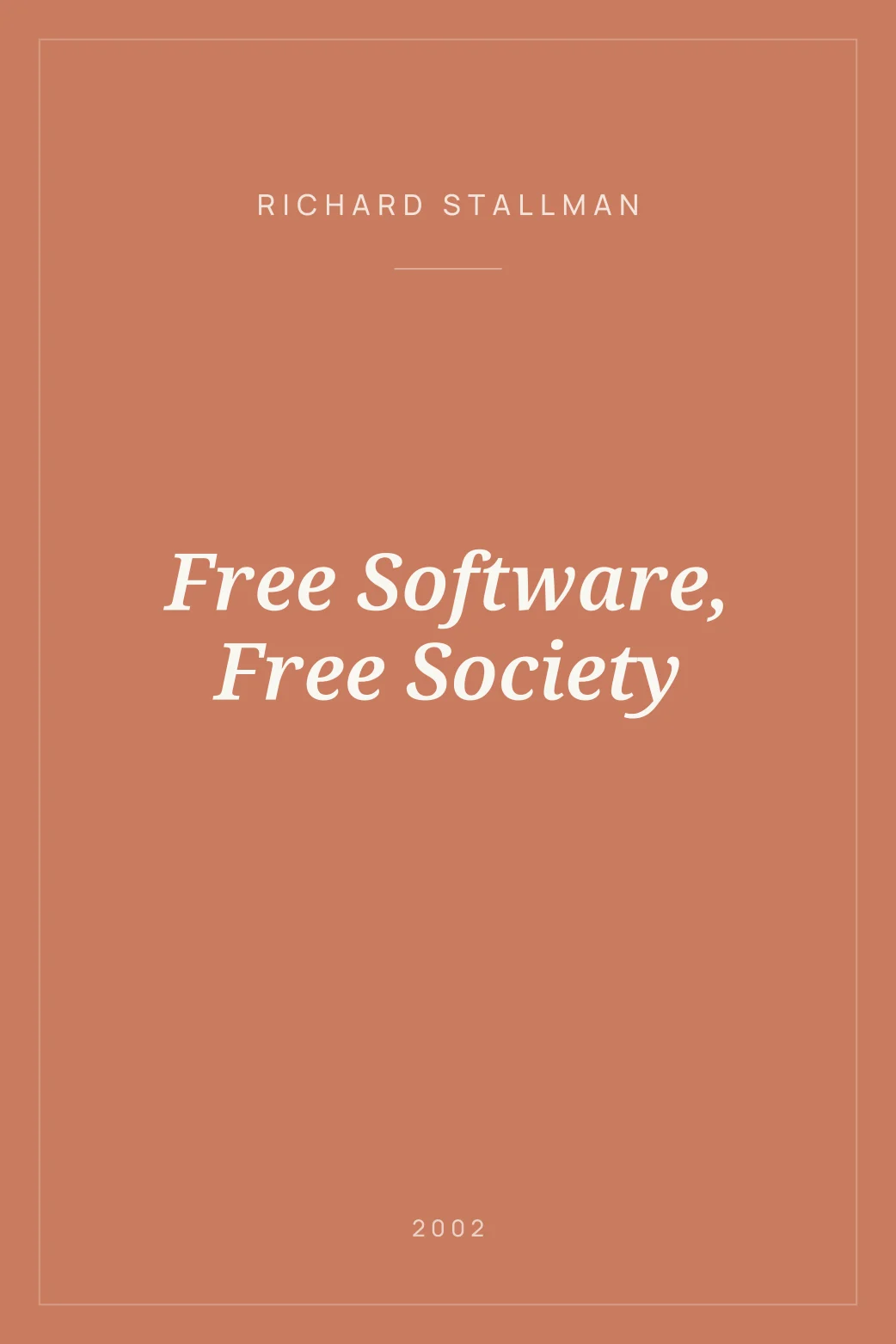 Portada de Free Software, Free Society